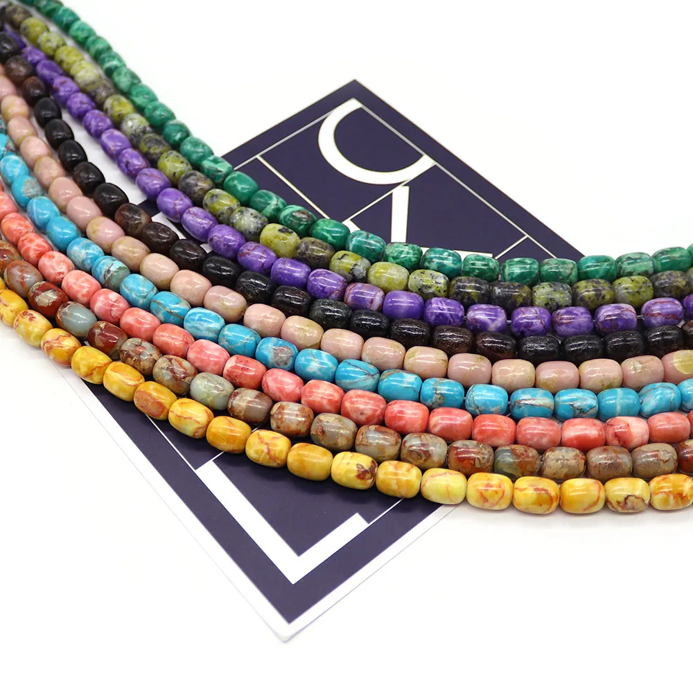 

Multi-Color Imperial Stone Bead Cylindrical Polished Straight-Hole Synthetic Turquoise Loose Bead For Vintage Jewelry Component