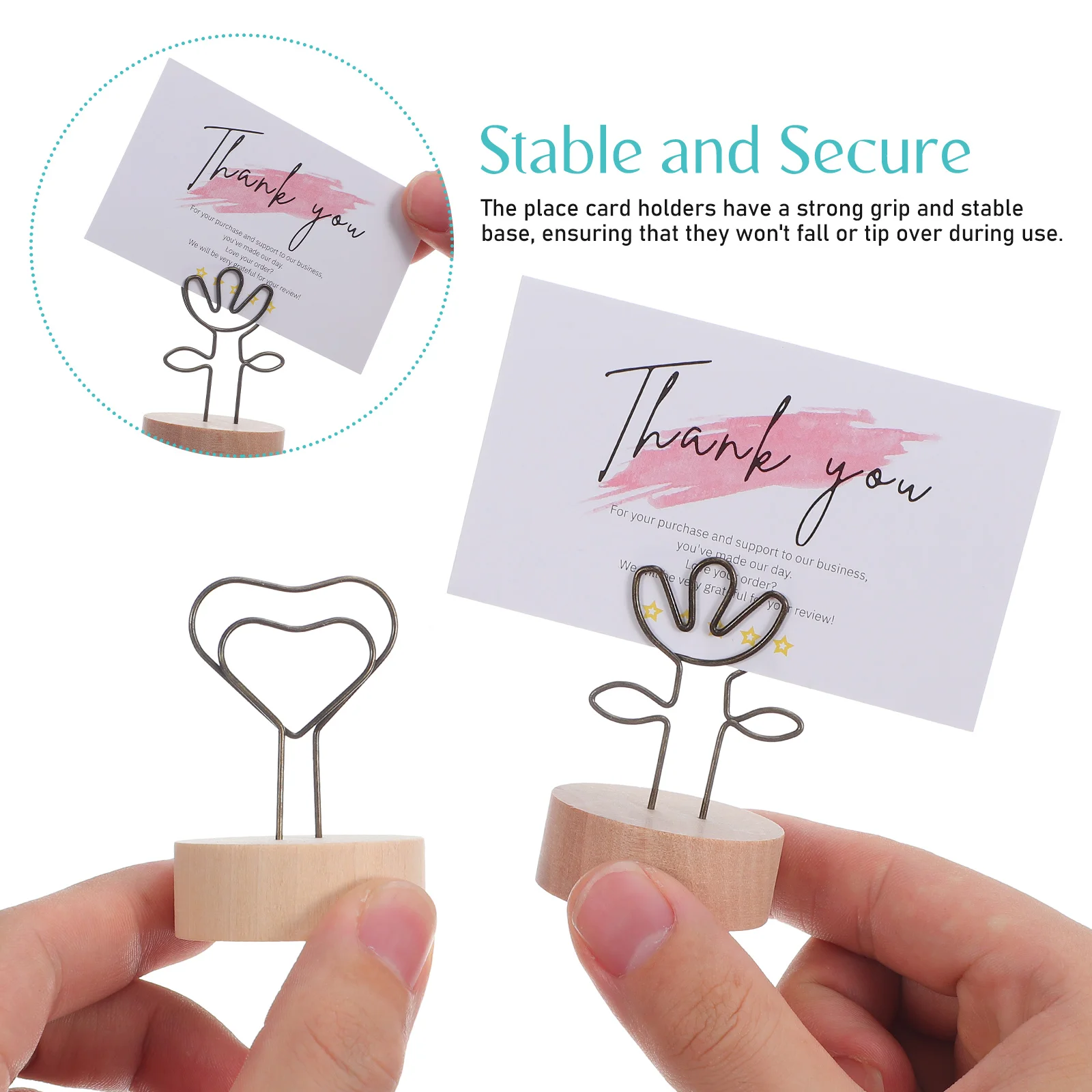 13 Pcs Vintage Log Note Wedding Table Number Holder Card Stand Memo Paper Clip Photo Holders Name Banquet