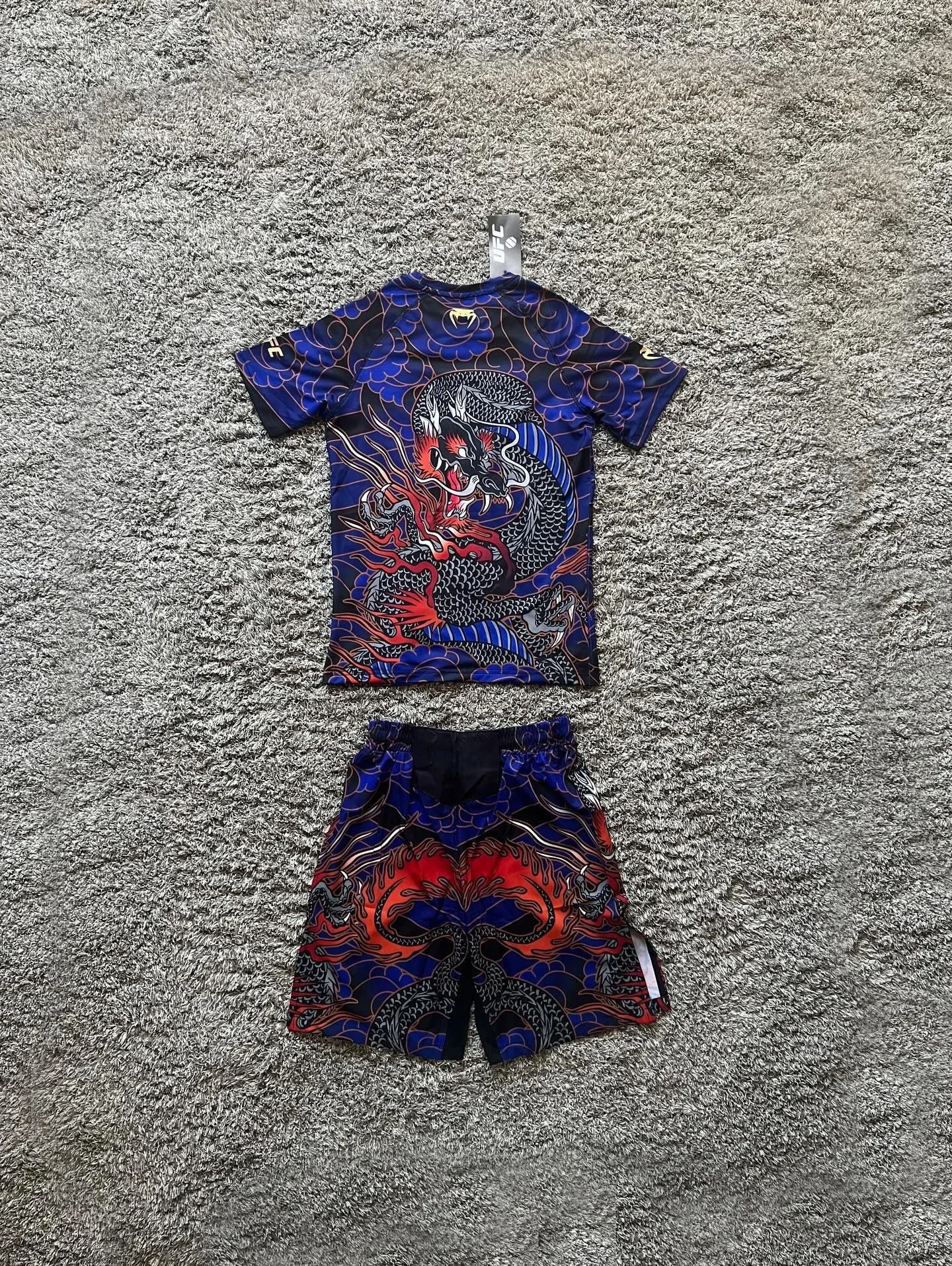 Men's UFC Top Player Alexander Pantohag Fighting Event T-shirt Set Breathable Knitted Wrestling Running Sweat Absorbing Training - view 2