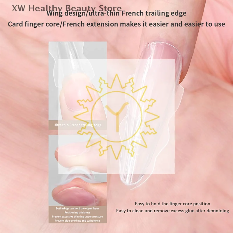 180 Pcs/Box Sandwich Dual Nail Forms 15 Size Extensions-Dual Forms Coffin Almond Nail Forms Salon Nail Art Tools