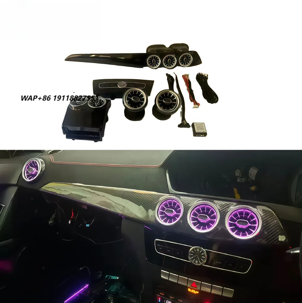 

UPSZTEC Car Interior Accessories C Class W205 W204 Turbine Air Vents Center Console Upgrade Kits