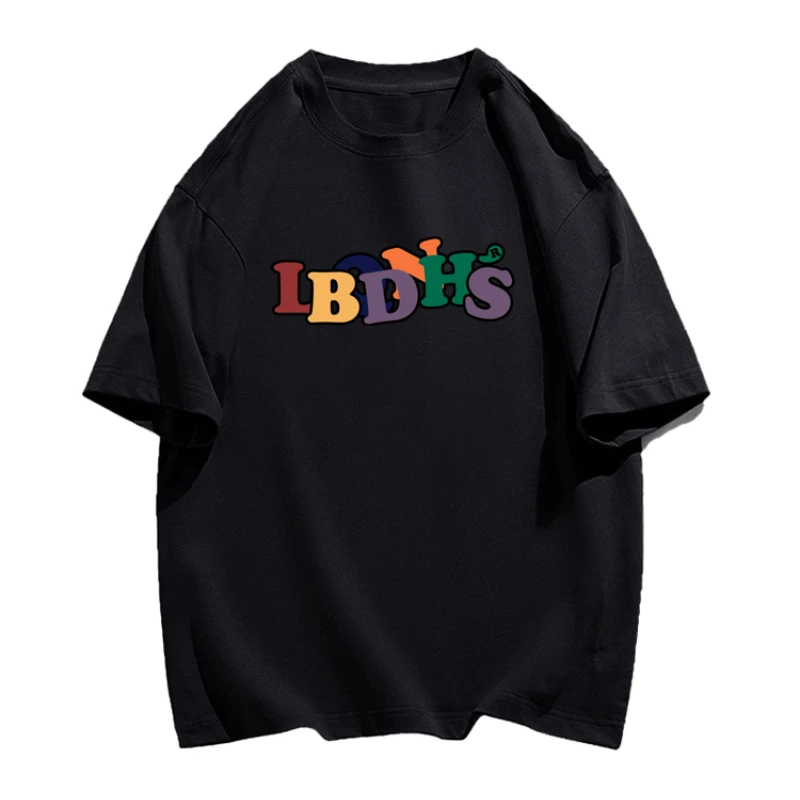 เสื้อยืดผู้หญิงพิมพ์ลายกราฟิกตัวอักษรดีไซน์เฉพาะช่วงฤดูร้อนเสื้อฮาราจูกุแฟชั่นสตรีทแวร์แขนลำลองขาสั้นอเนกประสงค์