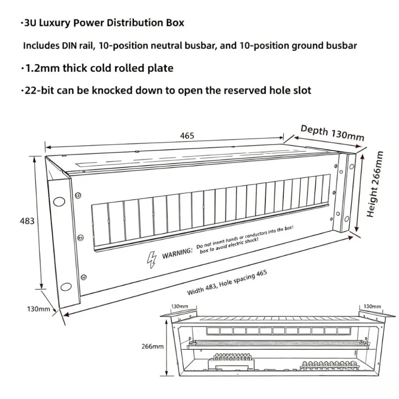 Cabinet Power Distribution Unit Box Switchboard Module Machine Room Rack Type Power Distribution Standard Column Head Cabinet