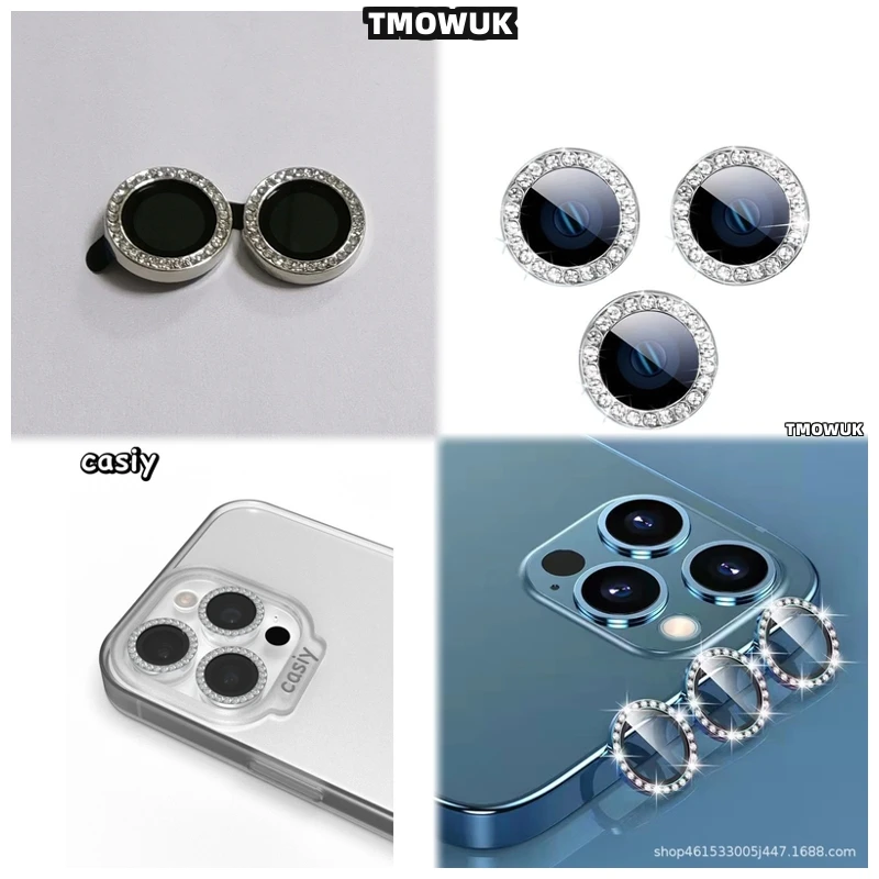 

For IPhone 16 15 14 Pro Max Plus 13 12 11 Pro Max Mini Rhinestone Studded Camera Lens Screen Protector