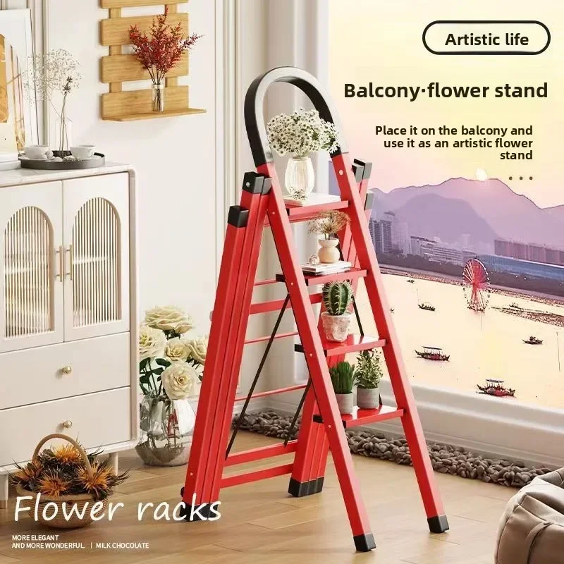 Ladder Outdoor Engineering Household Ladder Ladder Indoor Folding Metal Telescoping A Frame Ladder Drying Rack Multifunction