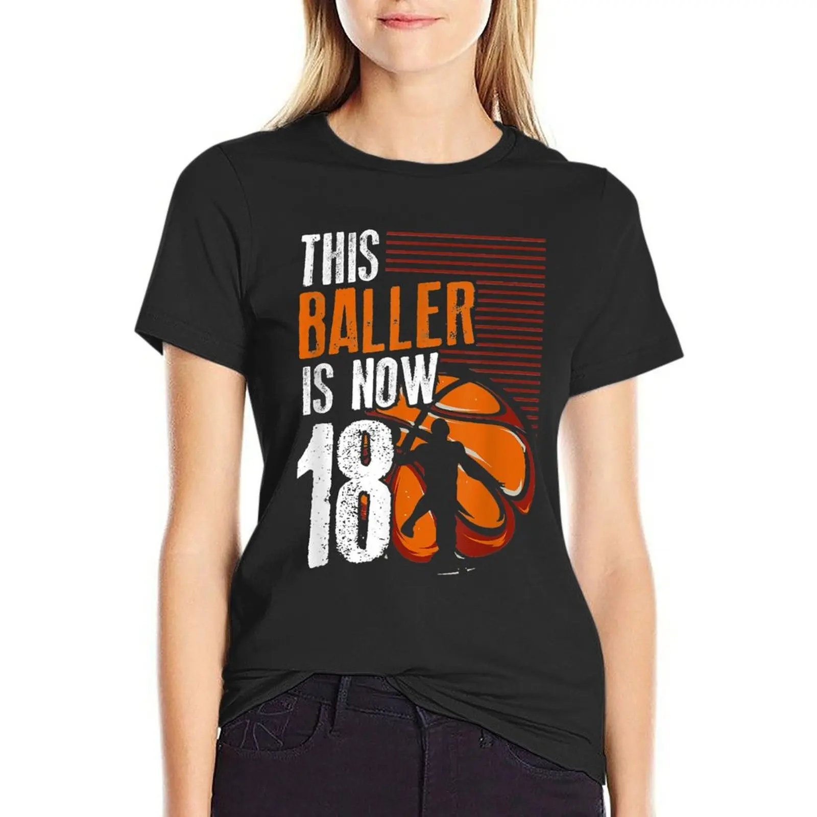 

This Baller Is Now 18 Basketball 18th Birthday Sports T-Shirt sweat blanks korean fashion t-shirts for Women pack