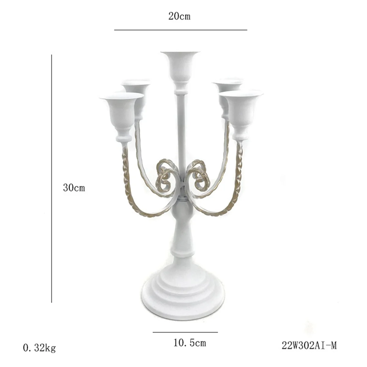 5 Arm Candelabra Candelabra Vintage Candelabra Wedding Party Decor Vintage Table Decor,White