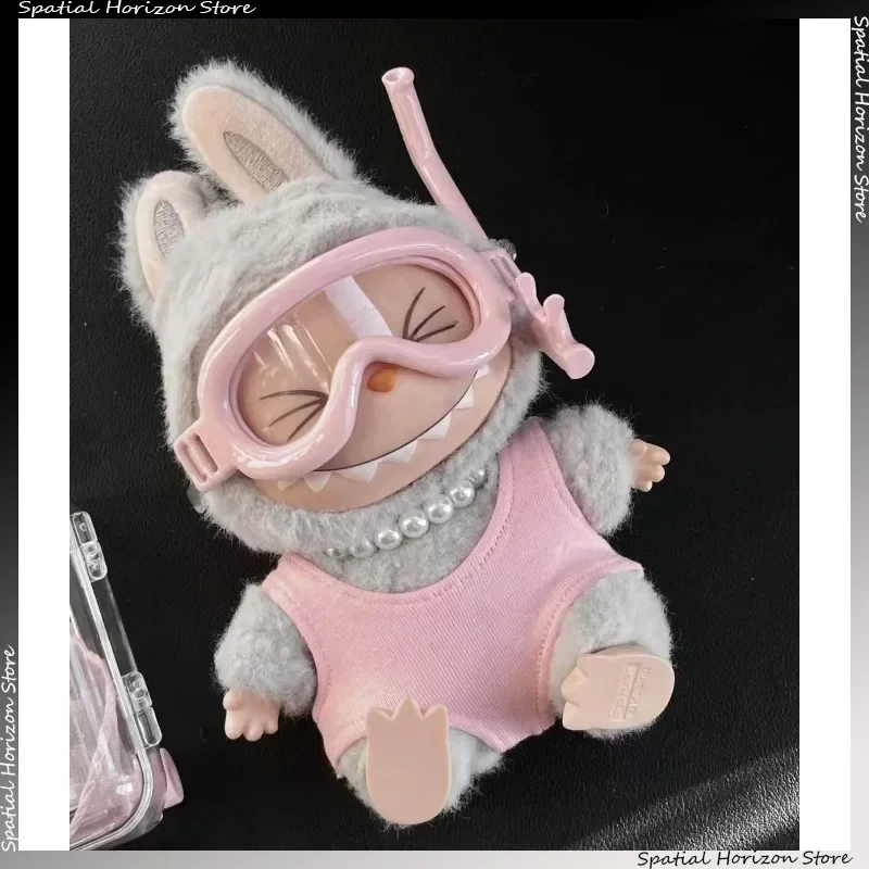 Minipop Sexy Badpak Labubu I II Badmode 10-15 cm Pluche Pop Effen Kleur Eendelig Badpak Modepop Kleding Accessoires