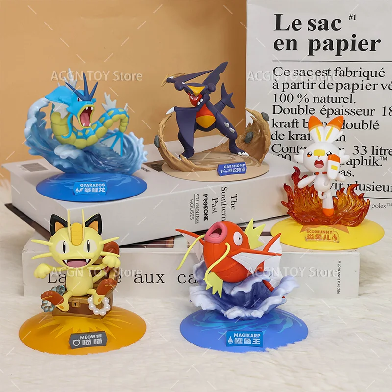 Original Pokemon Figure Scorbunny Gengar Sylveon Lucario Ash-Greninja Gyarados Garchomp Piplup Action PVC Model Toys Gifts