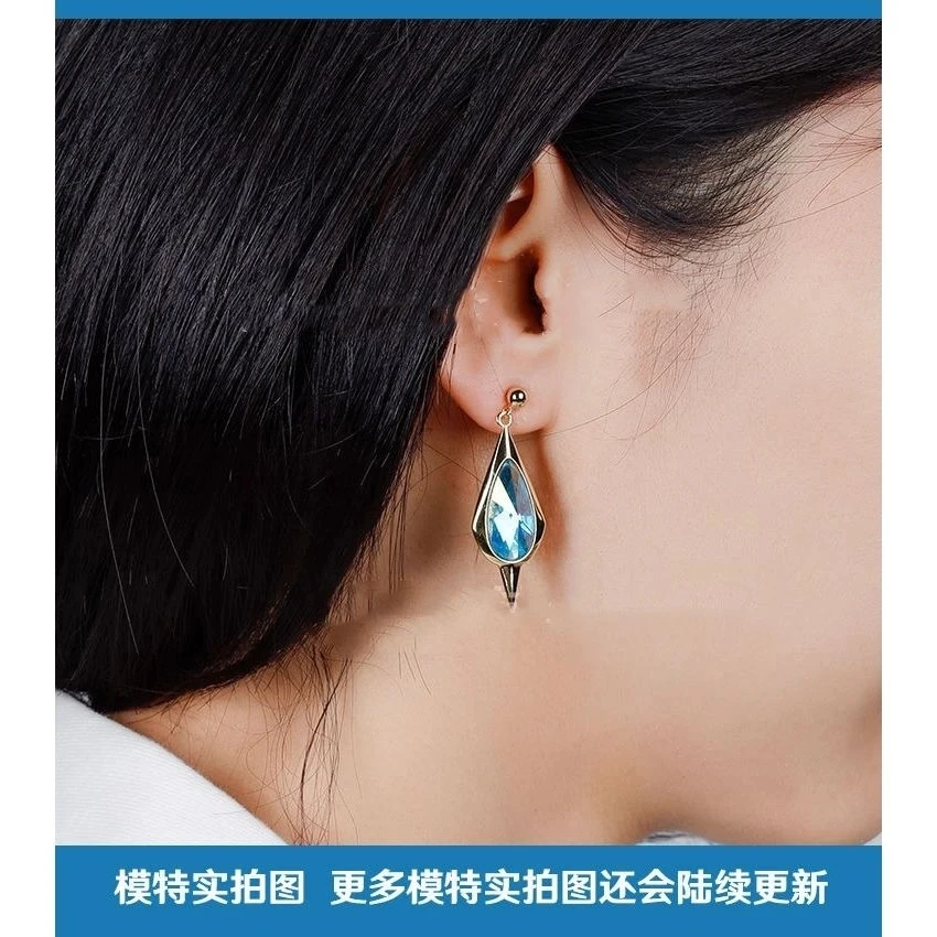 Game Anime Genshin Impact Kaeya 925 Silver Ear Stud Earring Take Photos Props Accessories Cosplay Costume Jewelry Gifts