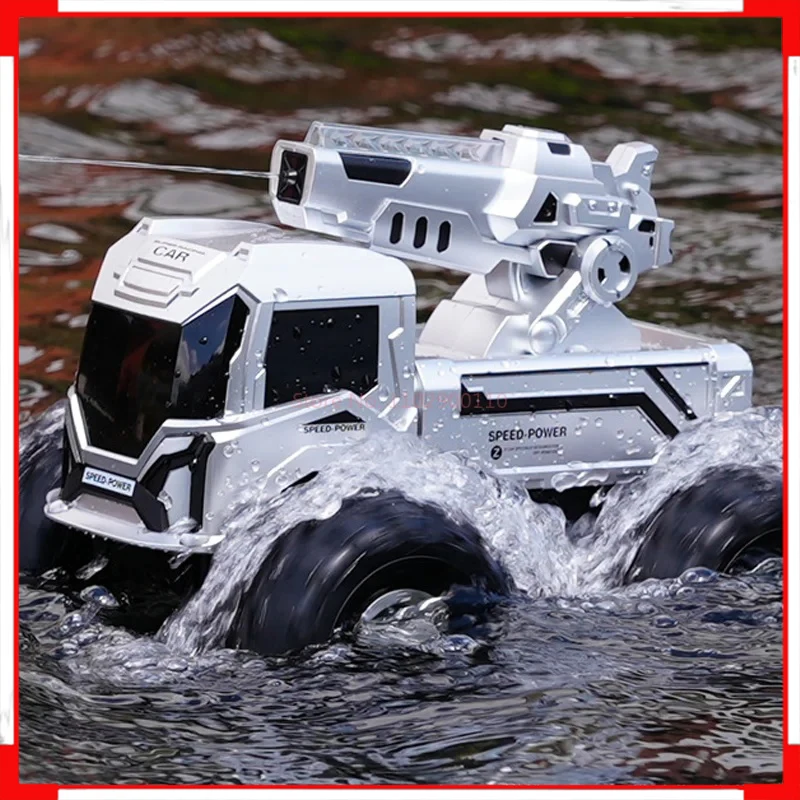 

Радиоуправляемая машина-амфибия Jjrc — внедорожник с полным приводом и игрушкой дистанционного управления с водяной пушкой для многопользователей соревнований