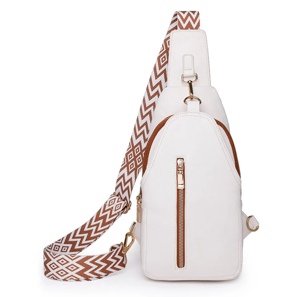 Riñonera de cuero PU para mujer, estilo bohemio, bolso de pecho Retro occidental para mujer, bolso de hombro deportivo informal de gran capacidad para ciclismo