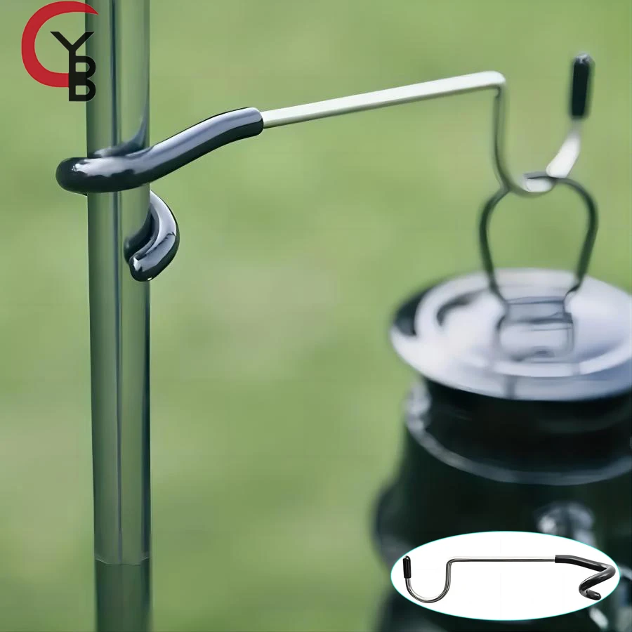 

Outdoor Light Hook for Camping Tent lamp Hanger, Bird feeders, Garden Lights ; Sturdy and Non Slip Pole Hook for Yard lightings