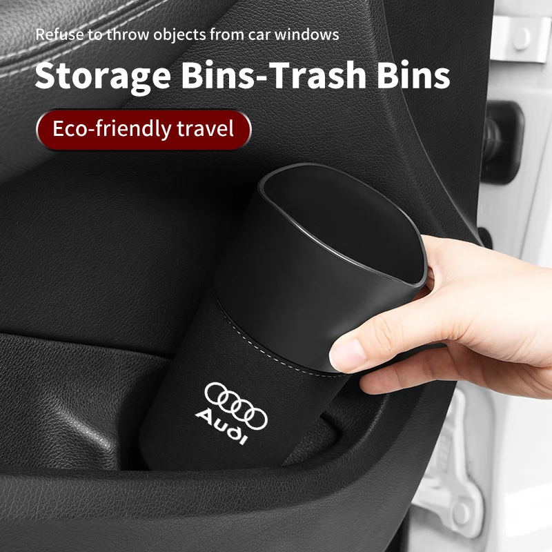 Mini Car Door Organizer Suede Center Console Trash Can For Audi A1 A3 A4 A5 A6 A7 A8 Q2 Q3 Q5 Q7 Q8 S7 S8 S3 S4 RS5 RS6 RS7 TT