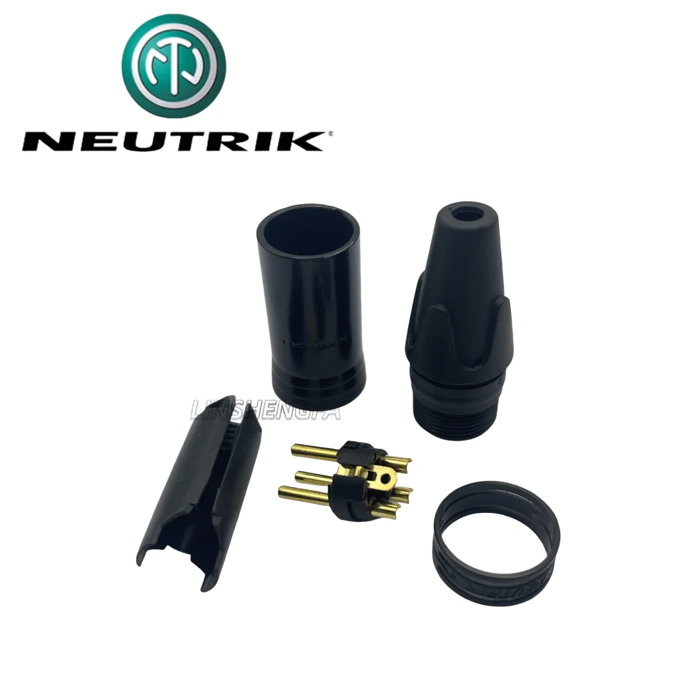 20 piezas/LOTNEUTRIK conector de micrófono XLR macho NC3MXX de 3 pines chapado en oro negro