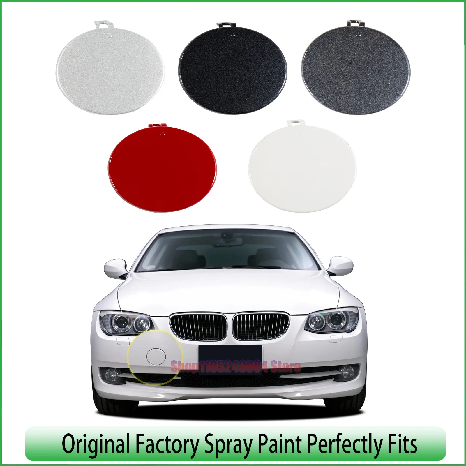 For BMW 3 Series E92 318d 320i 2010-2013 Front Bumper Tow Hook Cover Cap Genuine Part 51117256104