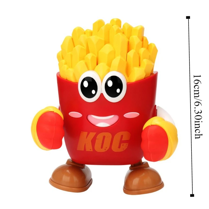 Giocattolo da ballo interattivo per bambini in plastica Simulazione Oscillante Patatine fritte Collezione di giocattoli da ballo elettrici Mobile
