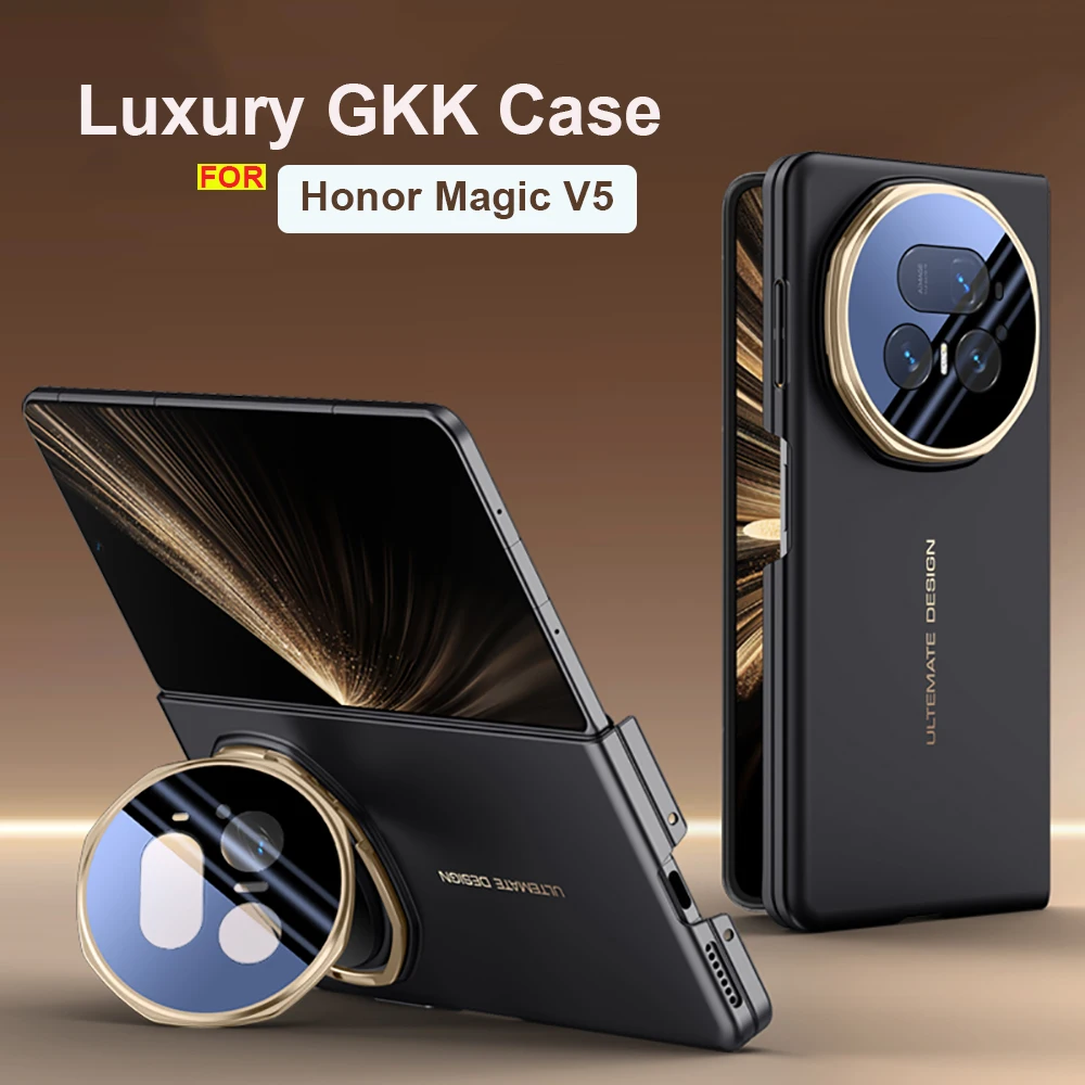 

Original GKK Case Invisible Camera Cover kicikstand 2 in 1 For Honor Magic V5 Cases Shockproof Matte pc Coque Capas Skin Funda +