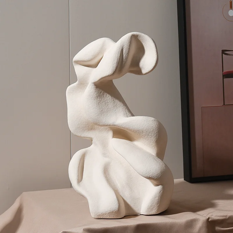 

Abstract Twisted Shape Ceramic Statue Modern Sculpture for TV Cabinet Bookshelf Show Flat Home Living Room Decor Craft Ornament