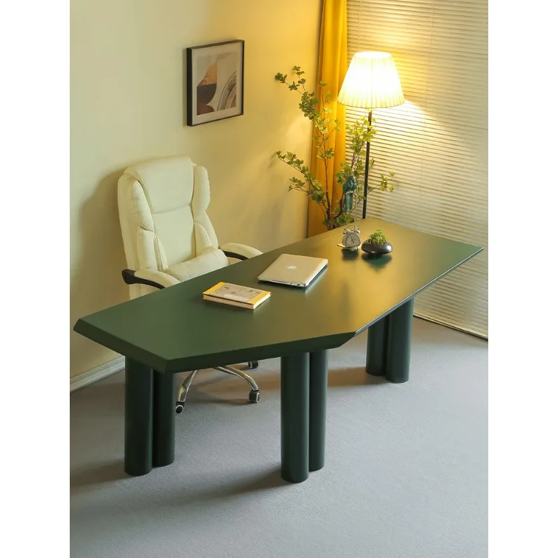 

Modern Solid Wood Computer Desk Light Luxury Minimalist Desk Irregular-shaped Designer Office Desk Scrivanie Office Furniture