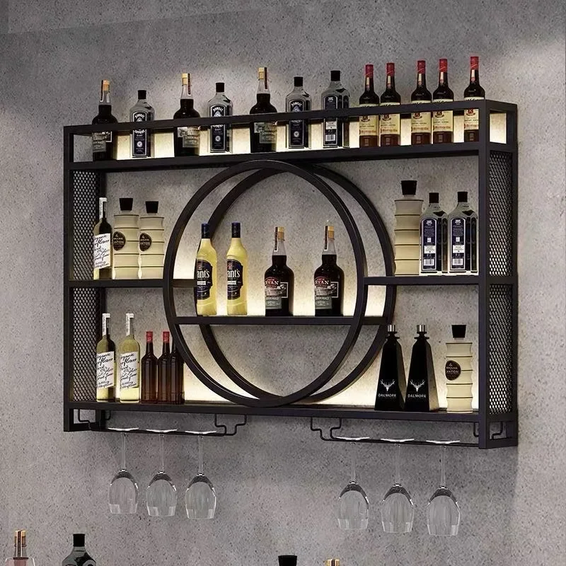 Wall Mounted Wrought Iron Display Rack,wall Mounted Wine Cabinet,restaurant,wall Mounted Shelf,restaurant Bar Counter,wine Rack