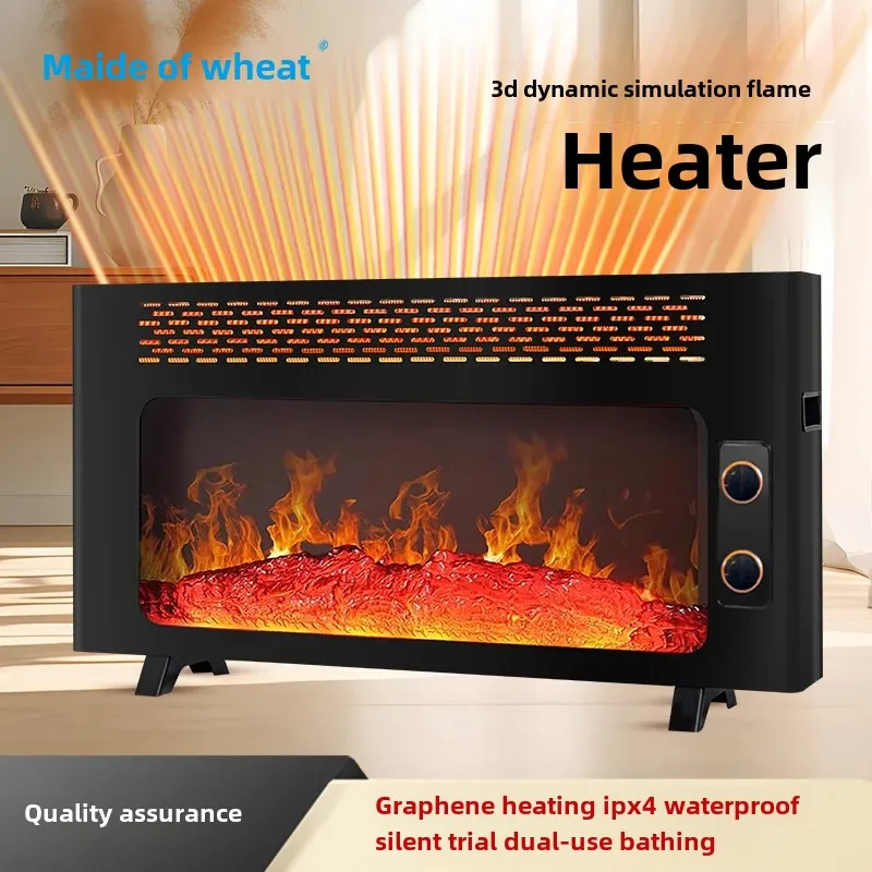 3D simulated flame fireplace constant temperature home heater whole house heating artifact silent desktop electric heater