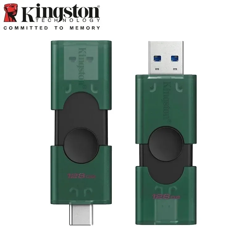 Kingston USB 3.2 Dual Type-C USB-A Flash Drive 128GB 256GB OTG Pendrive Memory Stick for iPhone 15 16 DTDEG2 U Disk Original