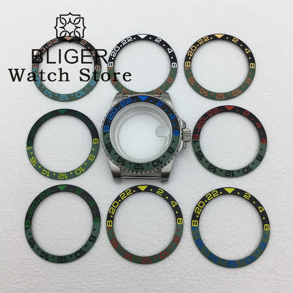 BLIGER 40mm stainless steel case ceramic bezel sapphire glass with NH34 35 36 ETA2824 2836 DG2813 3804 Miyota 8205 8215 movement