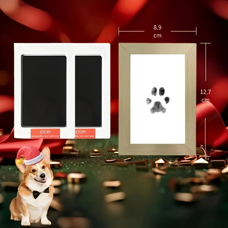 12 件套 Pet Paw Print Impression Kit with Photo Frames, Paw Print Kit, Mess-Free Paw Print Stamp Pad for Dogs & Cats - Image 6