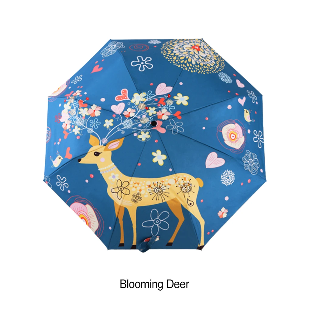 Durable Three Fold Umbrella Cartoon Pattern For Wide Application Outdoor Protection Folding Umbrella