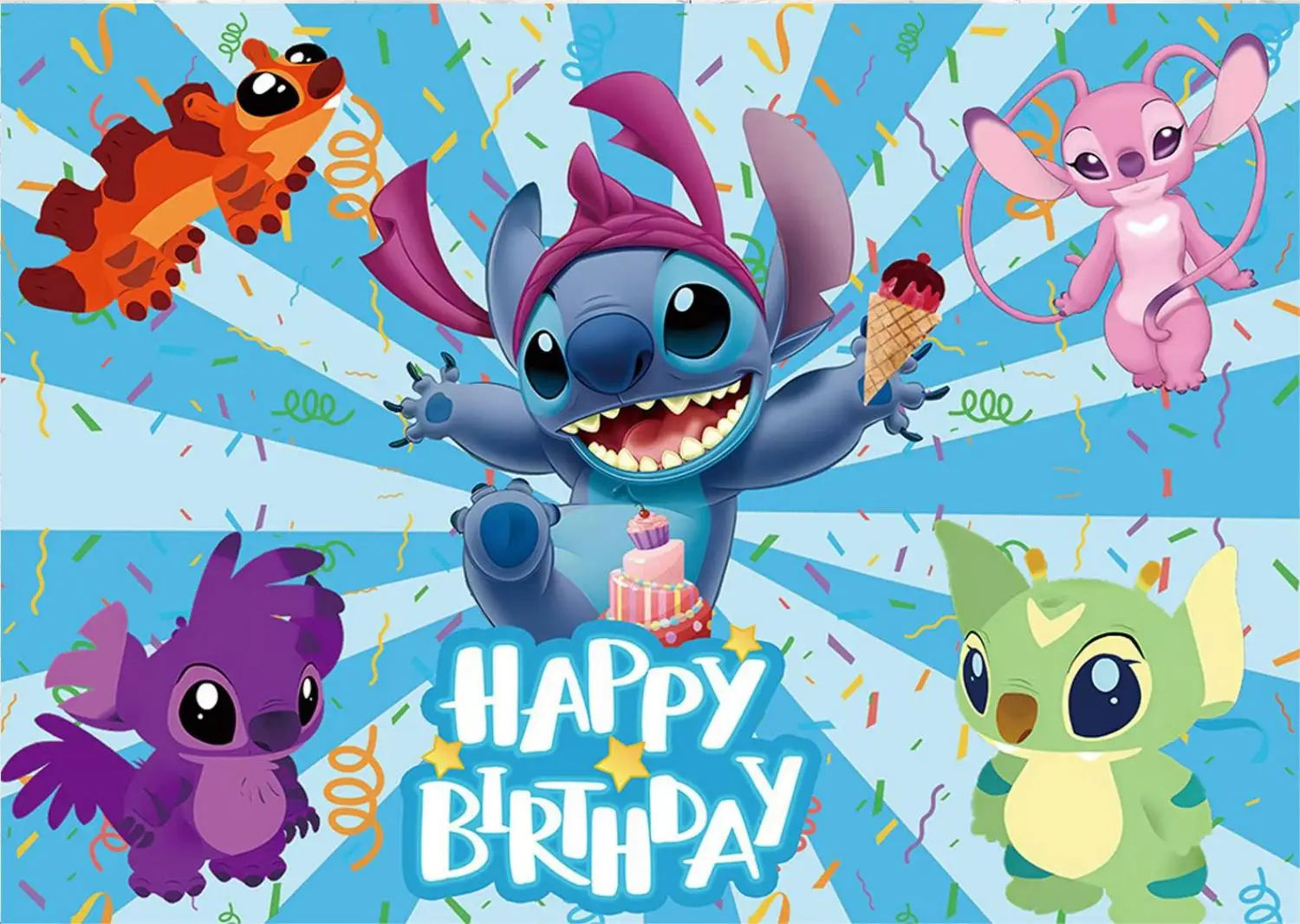 Halo Lilo e Stitch Party Backdrops, Decoração de Feliz Aniversário Infantil, Decorações de fundo fotográfico, Decoração Infantil