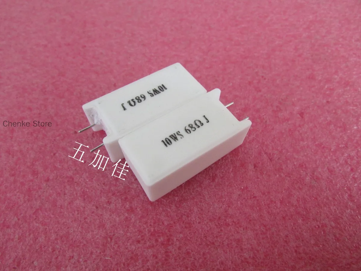 

20PCS/SQM 10WS 68RJ 10W68RJ 10W 68R 5% vertical ceramic cement resistor 34 * 16 * 12