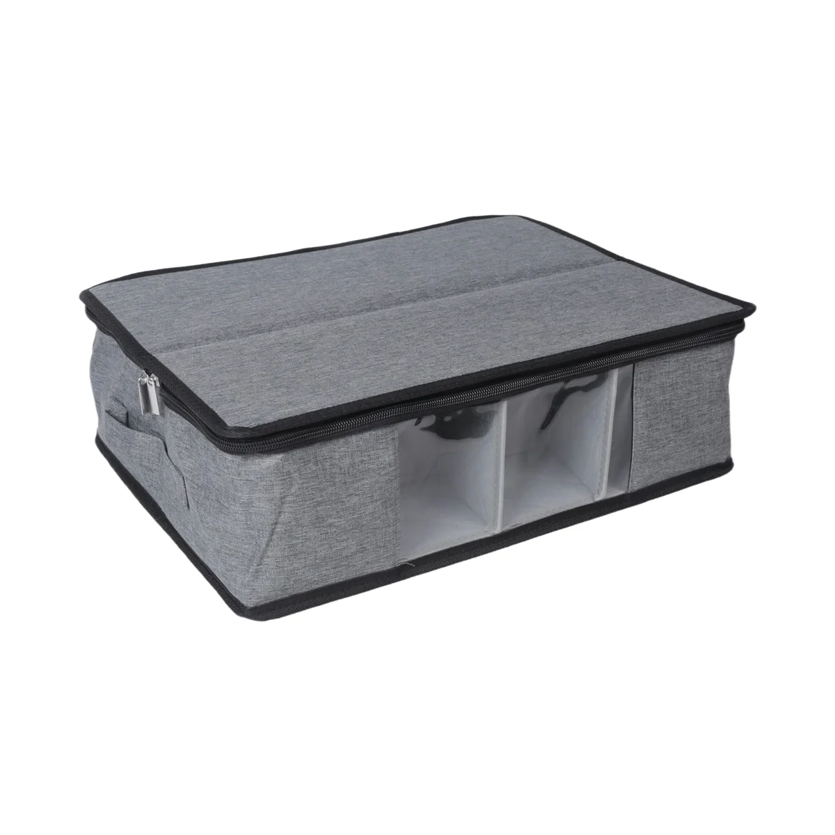 

Mug and Cup Storage Box, Glass Mug Storage Chest Case with Dividers