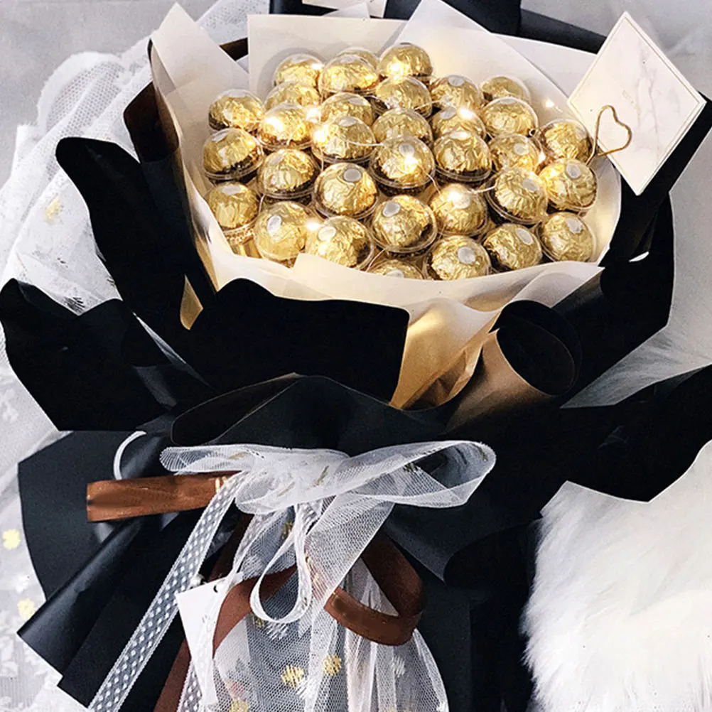 

1 set Chocolate Ball Base 4mmx40cm Clear Plastic Crystal Ball DIY C y Bouquet Support Valentine Decor Packaging