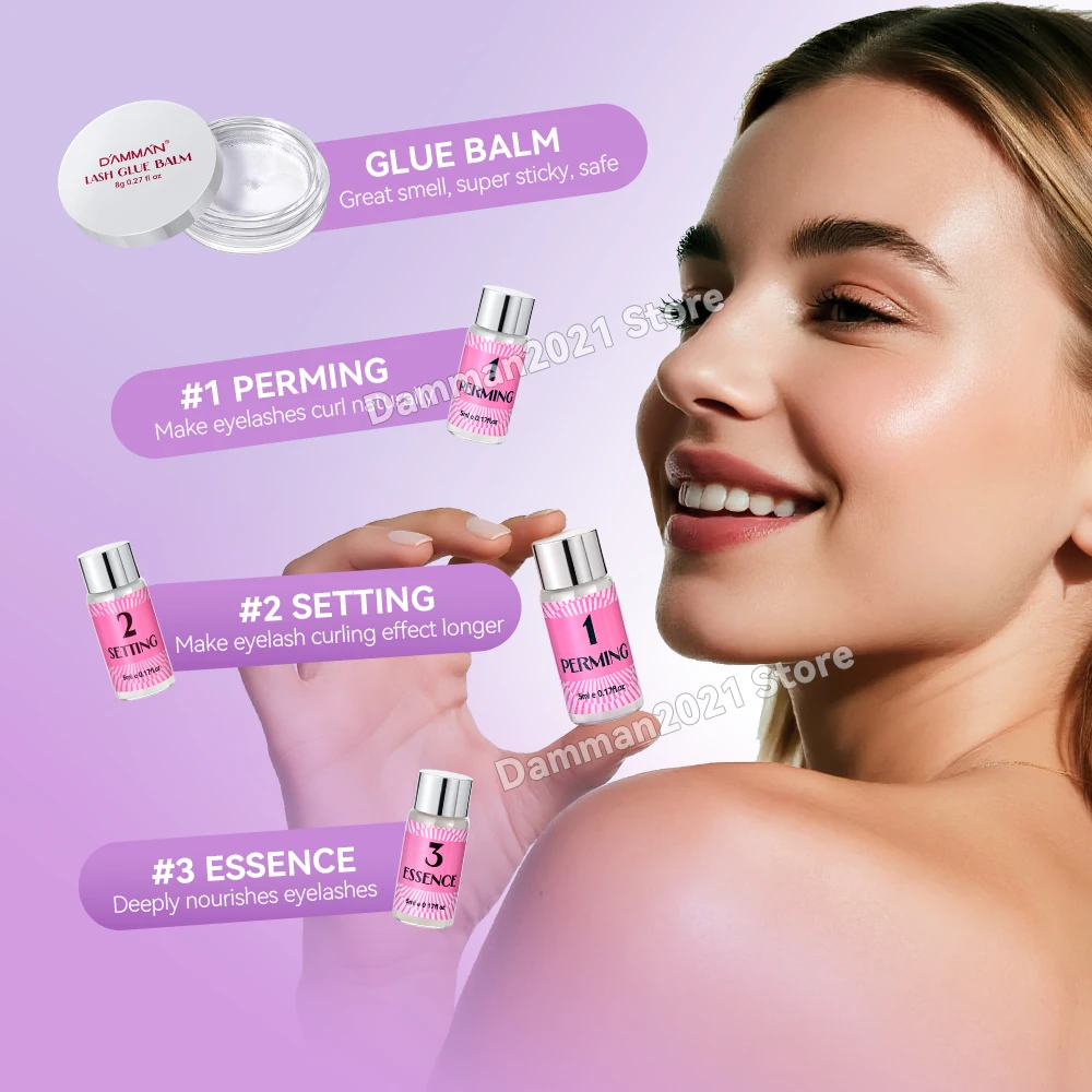 Damman 7 minuti Kit per sollevamento ciglia Kit professionale per permanente ciglia con strumento per sollevamento ciglia Bigodini per sollevamento per uso in salone