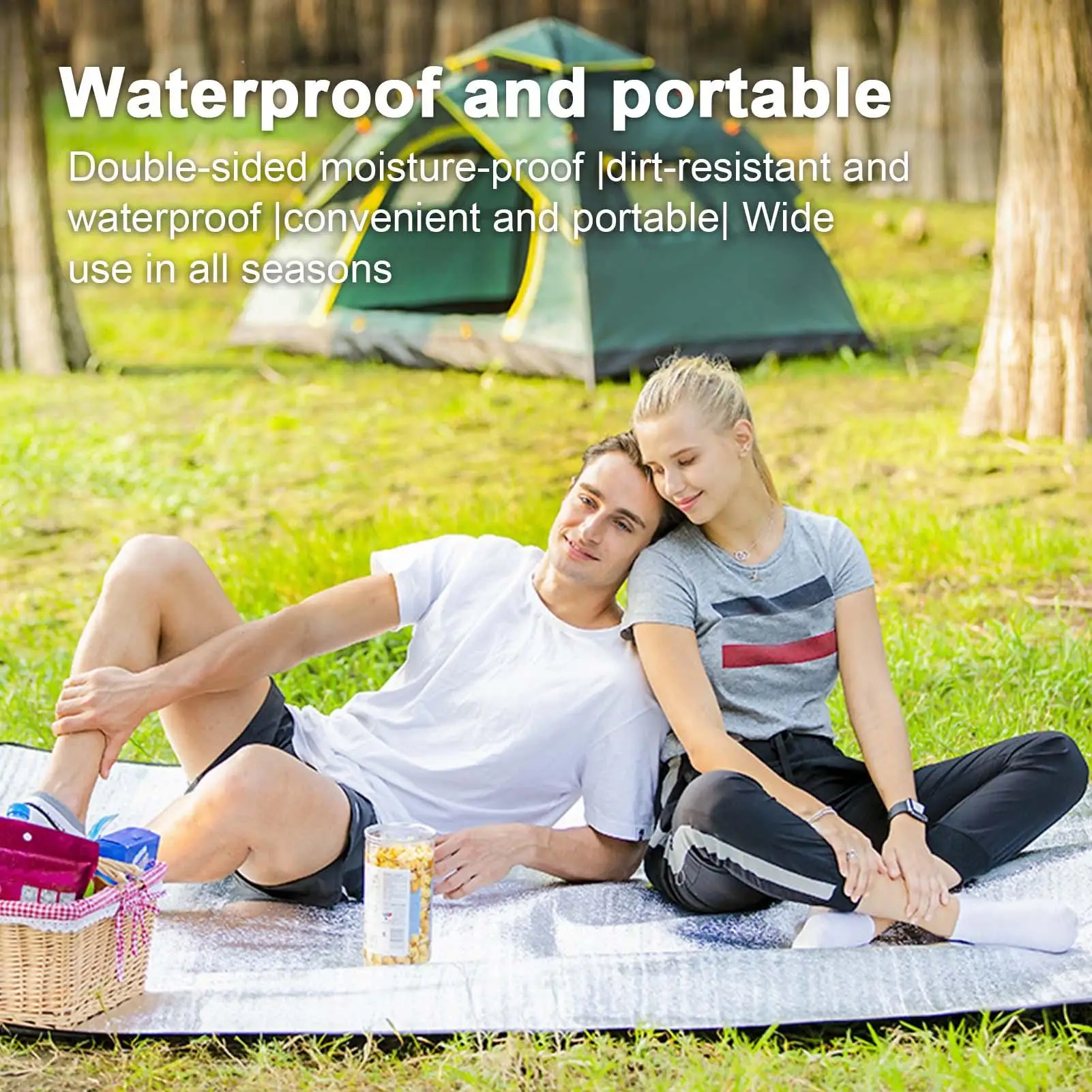 

Waterproof Tent Footprint Camping Mat Moistureproof Outdoor Sleeping Pad Double Face Aluminum Foil Tent Mat Camping Supplies