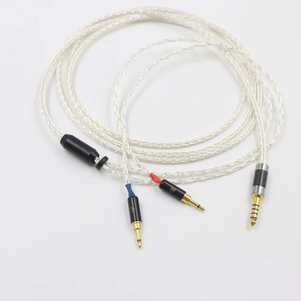 HiFi 4.4/3.5/2.5mm Balanced Silver หูฟังอัพเกรดสําหรับ Sonus Faber PRYMA Sivga Oriole SV021 1MORE H1707 Monolith M1060C