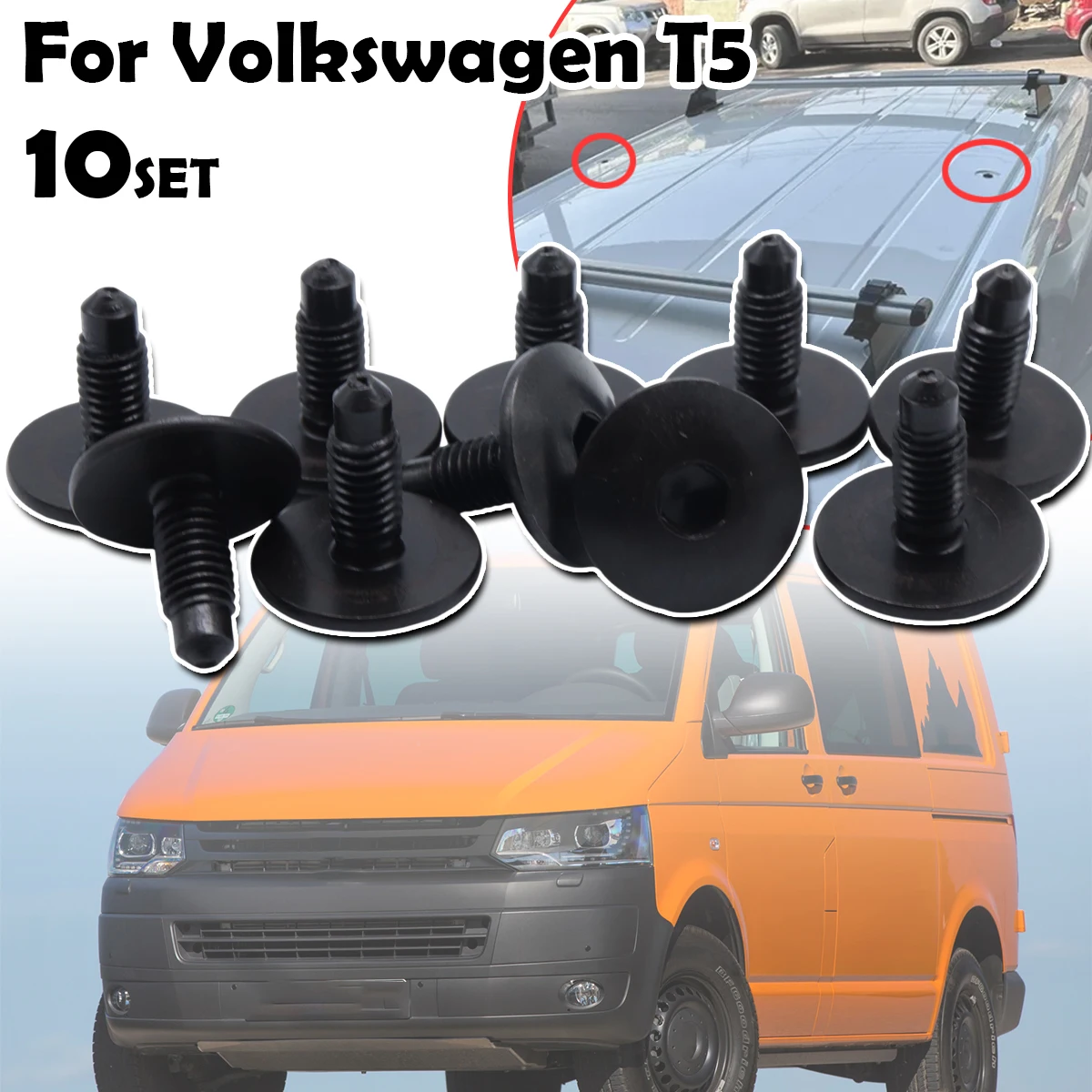 

10SET For Volkswagen Transporter T5 2003-2015 T5GP 2010-2015 WHT006148 Roof Rack Holes Panel Blanking Black Screws Bolts Sealed