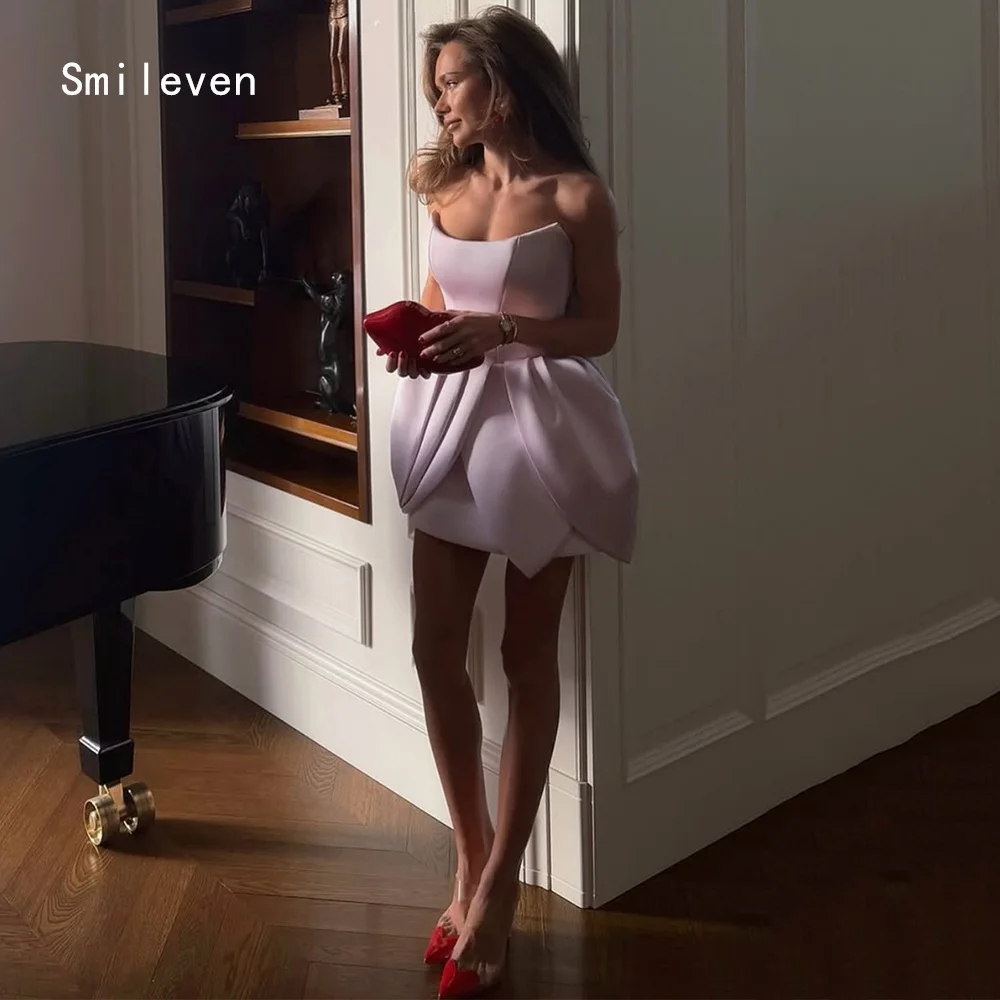 

Smileven Luxury Mermaid Prom Dress Strapless Party Gowns Appliques Peach Blossom Tiered Formal Occassion Dress Customized 2026