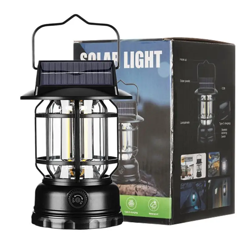 

Solar Power Lantern Motion Sensor Lantern Tent Light Portable Vintage Solar Powered Landscape Lamp For Courtyard Decoration