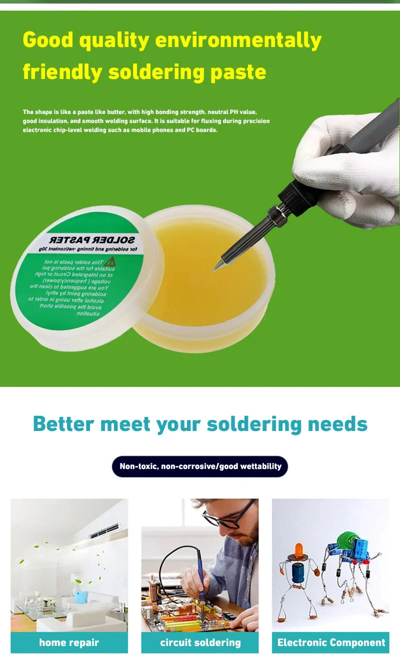 Soldering paste rosin flux lead-free easy to soldering soldering iron repair Iron sheet stainless steel sheet nickel solder wire