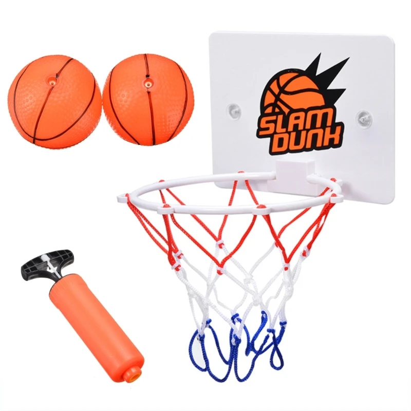 

Y1UB Indoor Mini Basketballs Hoop Set Game Backboards Home Door & Wall with 2 Balls
