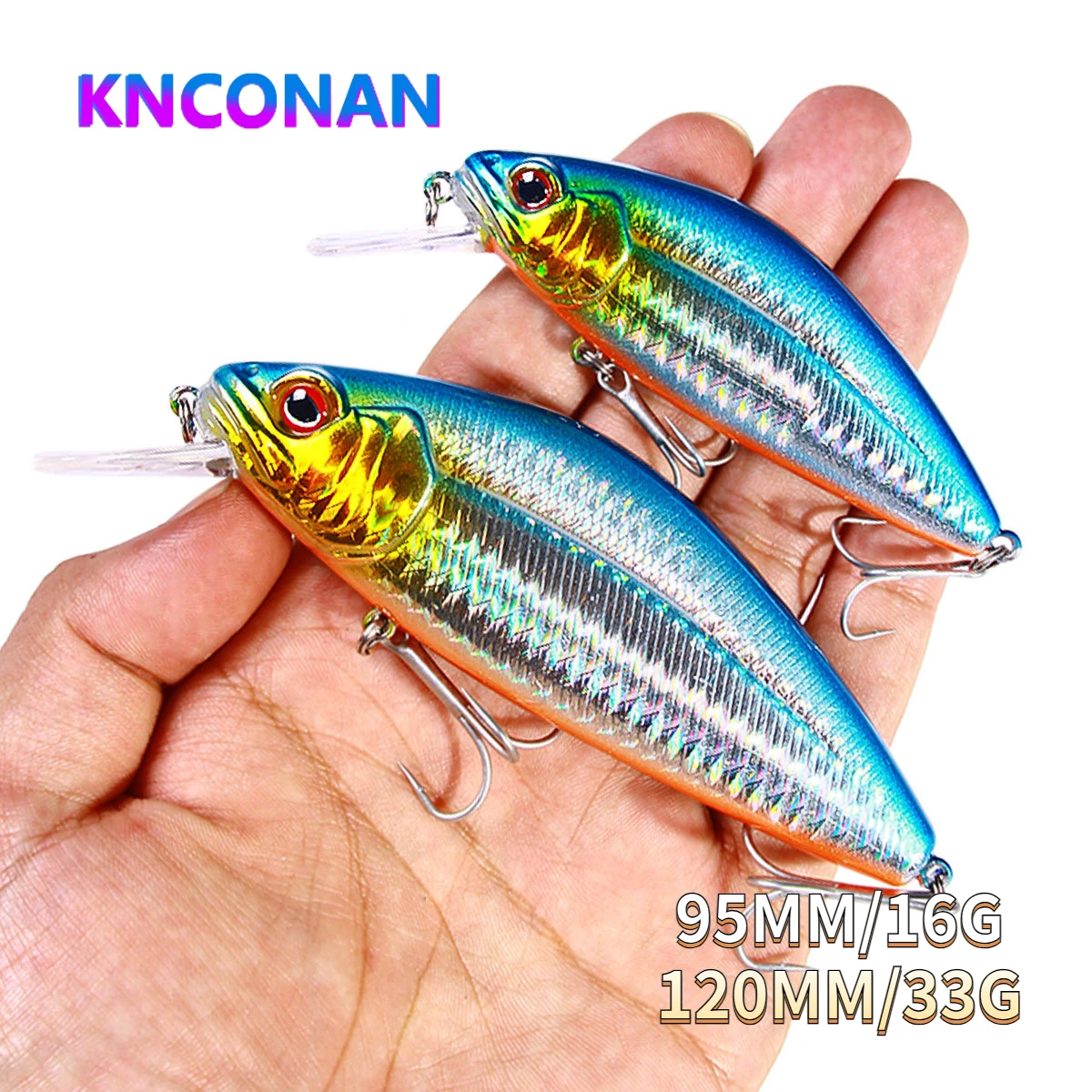 120MM 95MM Slow Sinking Jerkbait Minnow Fishing Lure 16G 33G Long Casting Crankbait Wobbler isca Artificial Bass Pike Bait