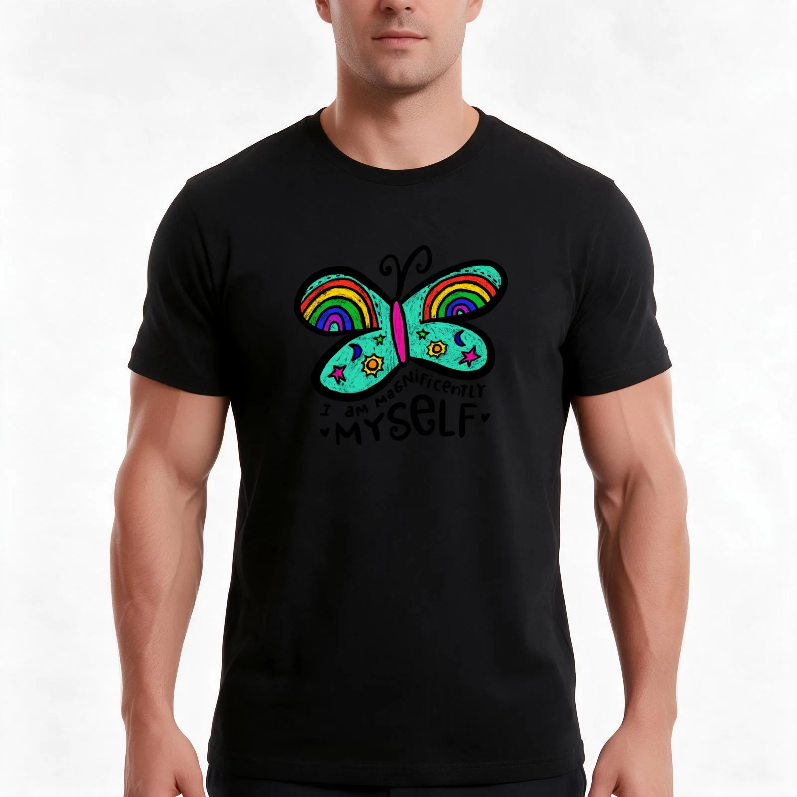 I Am Magnificently Myself T-Shirt, Summer Casual Cotton Tee, Oversized Streetwear Tops, Vintage Graphic Print, Unisex Men Women