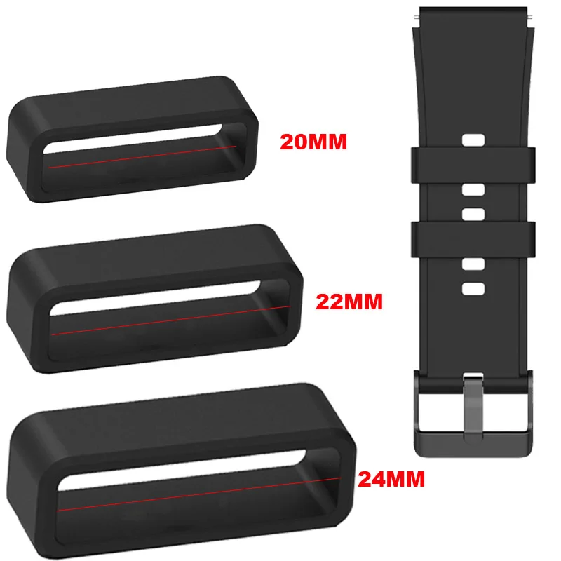 2-10pcs Watchband Ring 12 14 16 18mm Smartwatch Band Strap Loops Silicone 20 22 24 26mm Keeper Loop Security Holder Accessories