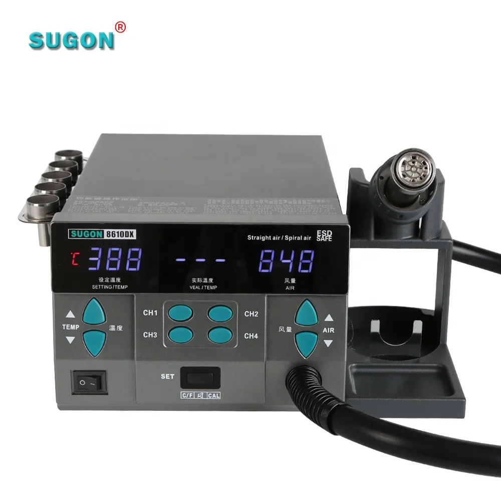 Sugon 8610dx asli Smd 1000w stasiun pengerjaan ulang IC stasiun pemindah solder pistol udara panas