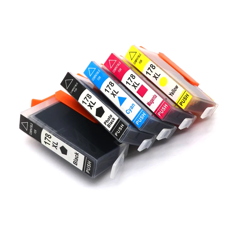 NEW 5PCS Compatible Ink Cartridge for HP 178 for HP178 178XL Photosmart 5510 5515 6510 7510 B109a B109n B110a Printer