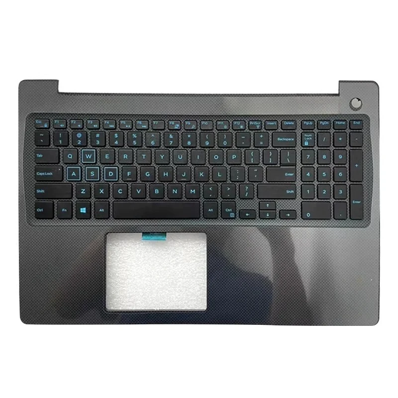New Replacement Keyboard for Dell G3 3579 0N4HJH Laptops, Palmrest, Top Shell, Top Cover, Spare Parts, Blue Letters