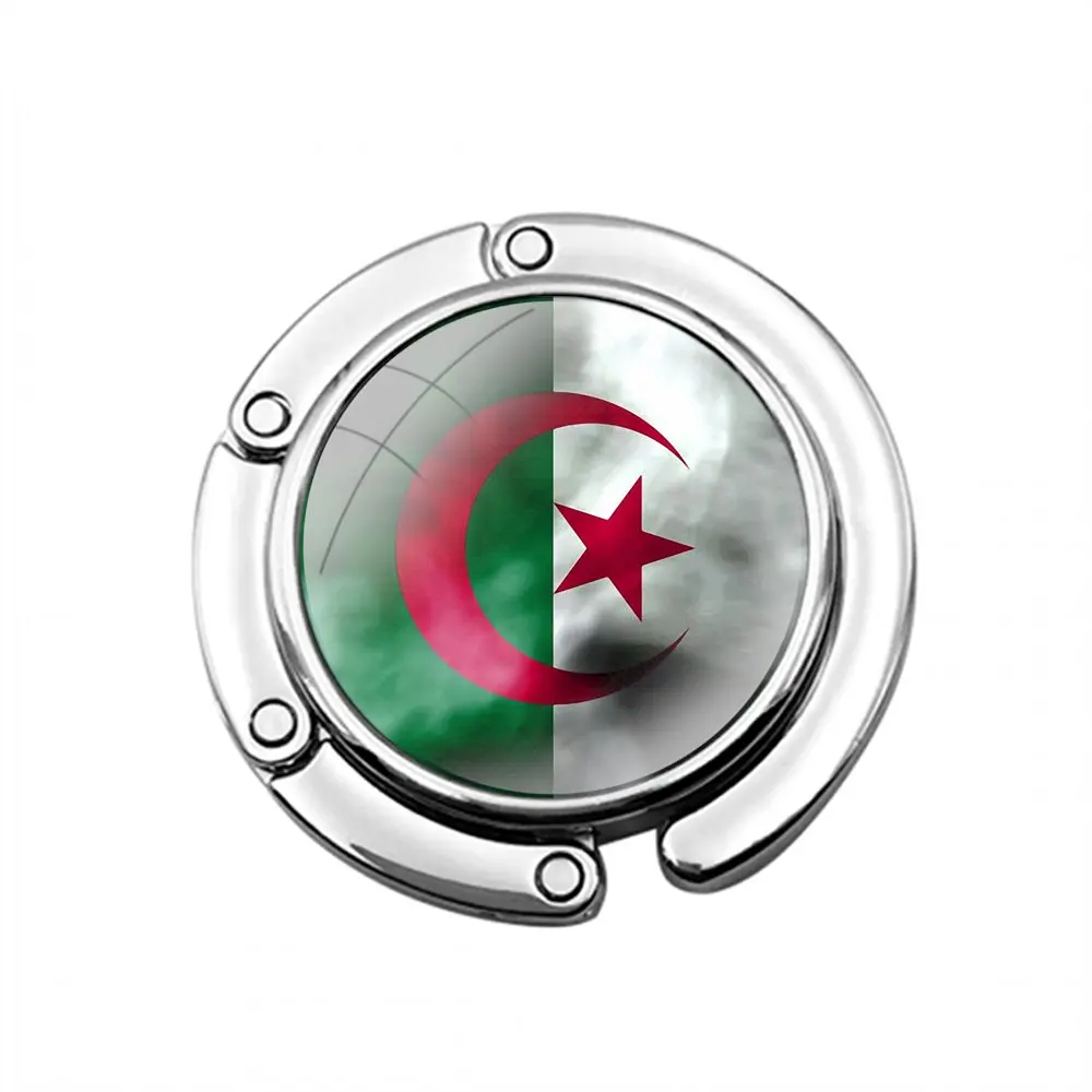 Algeria Flag banner poster Foldable Purse Hook for Women's  Table Handbag Storage Folding Decor Table Hook