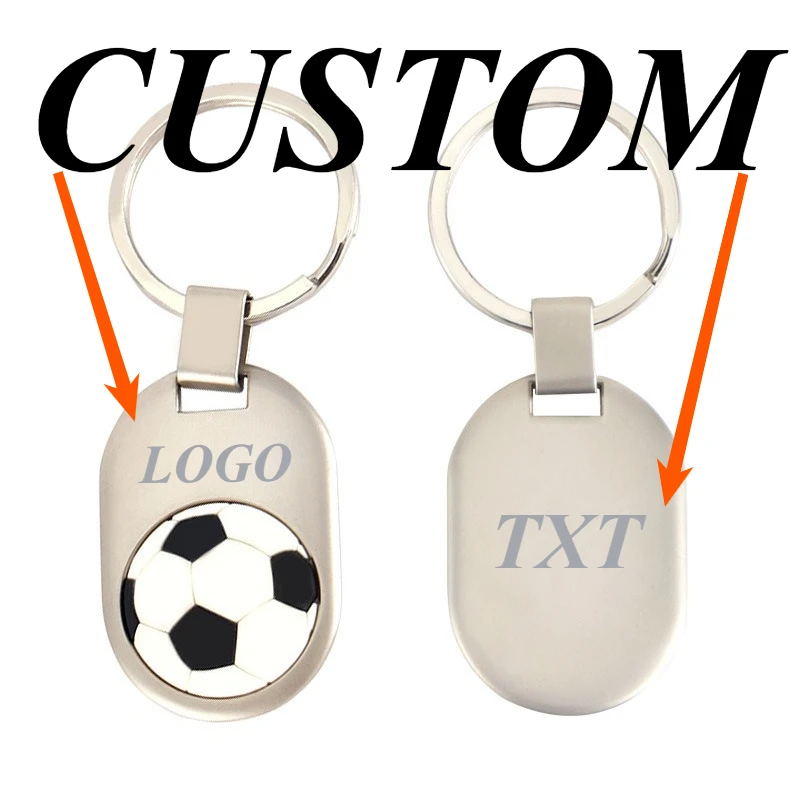 

1pc Custom Keychain Personalized Metal Sports Match Gift Football Pendant Customized Key Ring Car Accessories Gift Wholesale